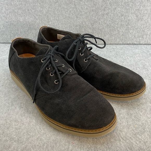 TOMS Men’s Preston Dress Shoes Micro Corduroy Black Lace Up Size 12 GUC - Picture 5 of 8